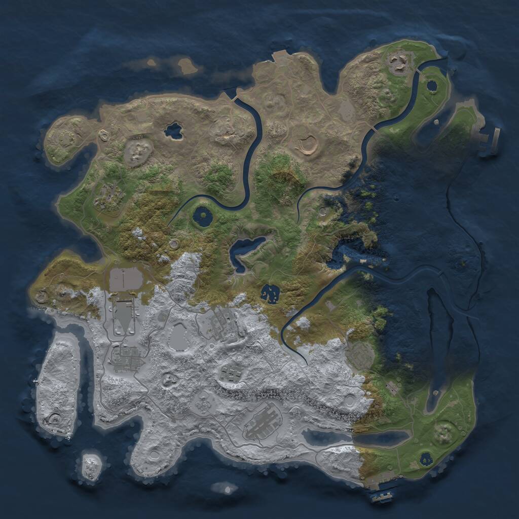 Rust Map: Procedural Map, Size: 4000, Seed: 651656516, 16 Monuments