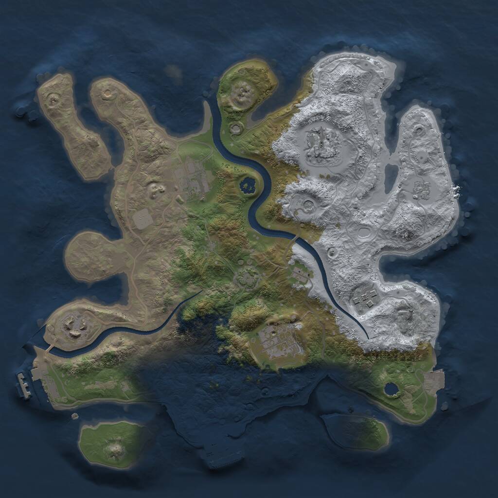 Rust Map: Procedural Map, Size: 3000, Seed: 1872287103, 11 Monuments