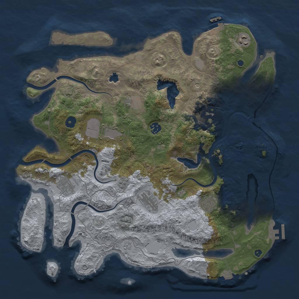 Rust Map: Procedural Map, Size: 4050, Seed: 651656516, 15 Monuments