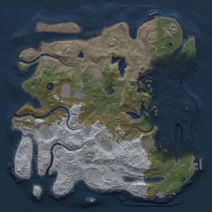 Thumbnail Rust Map: Procedural Map, Size: 4050, Seed: 651656516, 15 Monuments