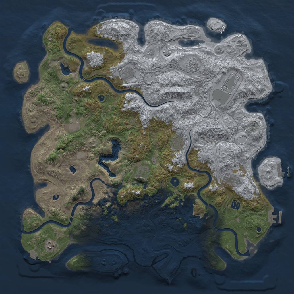Rust Map: Procedural Map, Size: 4800, Seed: 1153369987, 16 Monuments