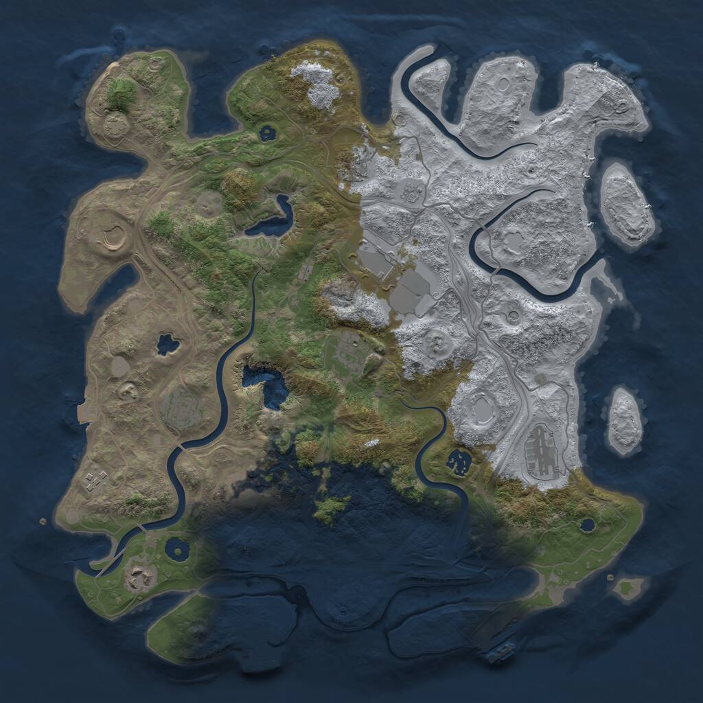 Rust Map: Procedural Map, Size: 4250, Seed: 310514908, 16 Monuments