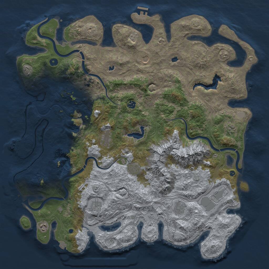 Rust Map: Procedural Map, Size: 5000, Seed: 2125428793, 17 Monuments