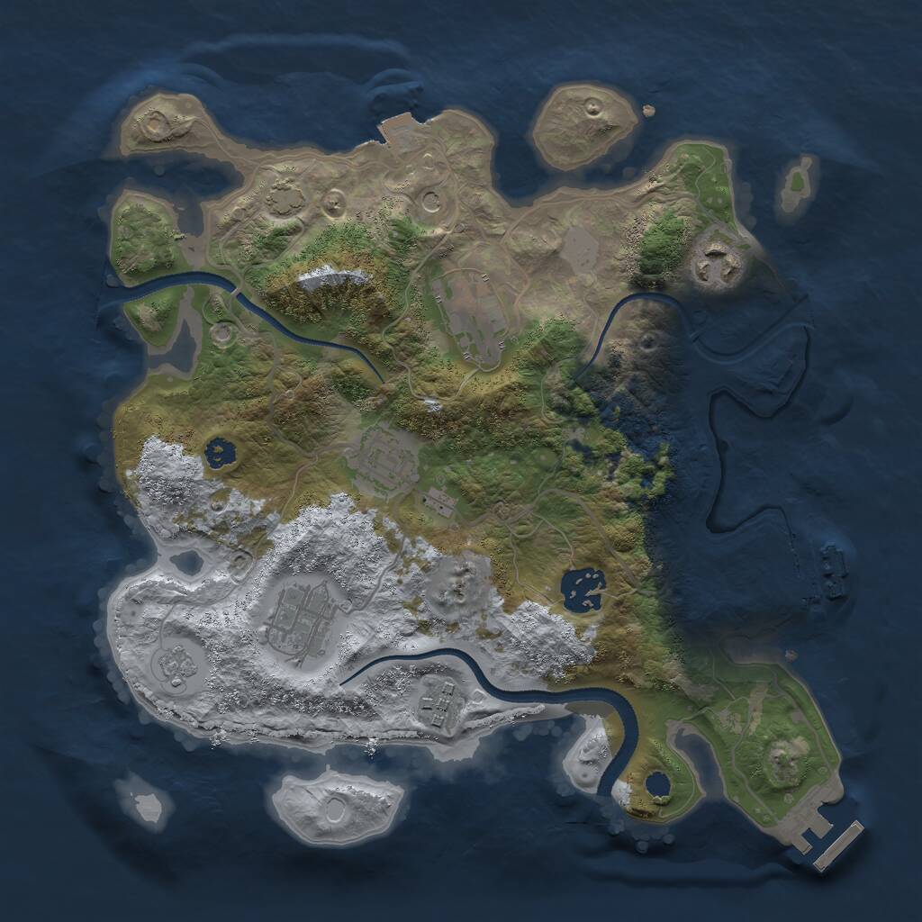 Rust Map: Procedural Map, Size: 2999, Seed: 500, 12 Monuments