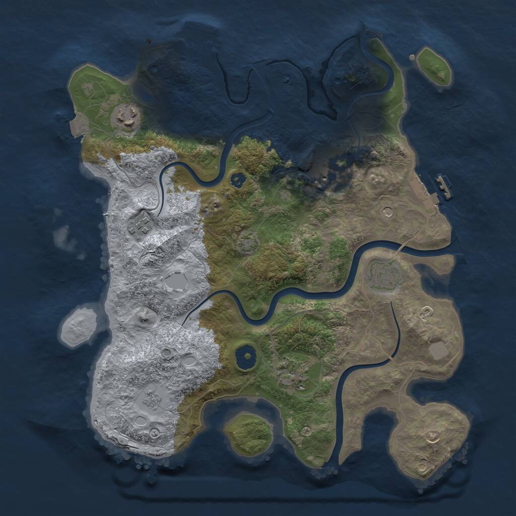 Rust Map: Procedural Map, Size: 3380, Seed: 100, 11 Monuments