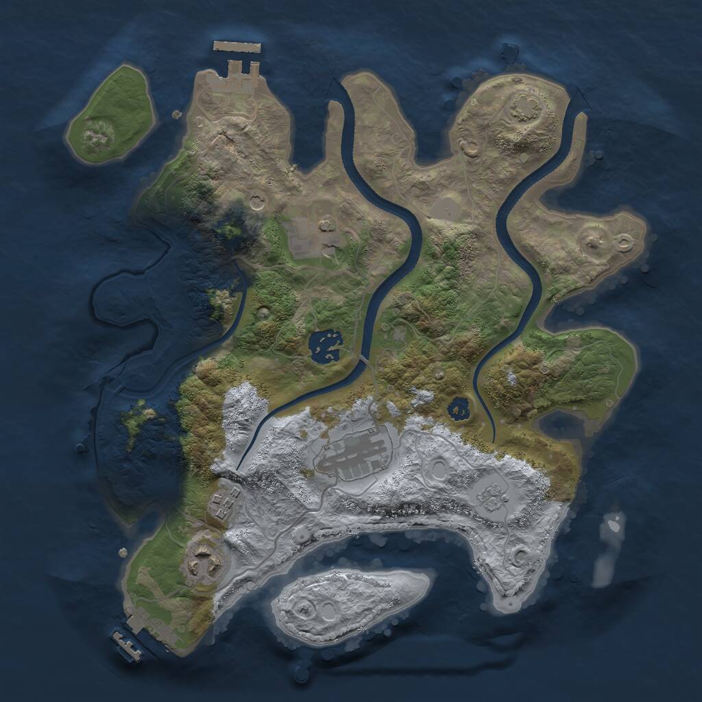 Rust Map: Procedural Map, Size: 3000, Seed: 801407815, 11 Monuments