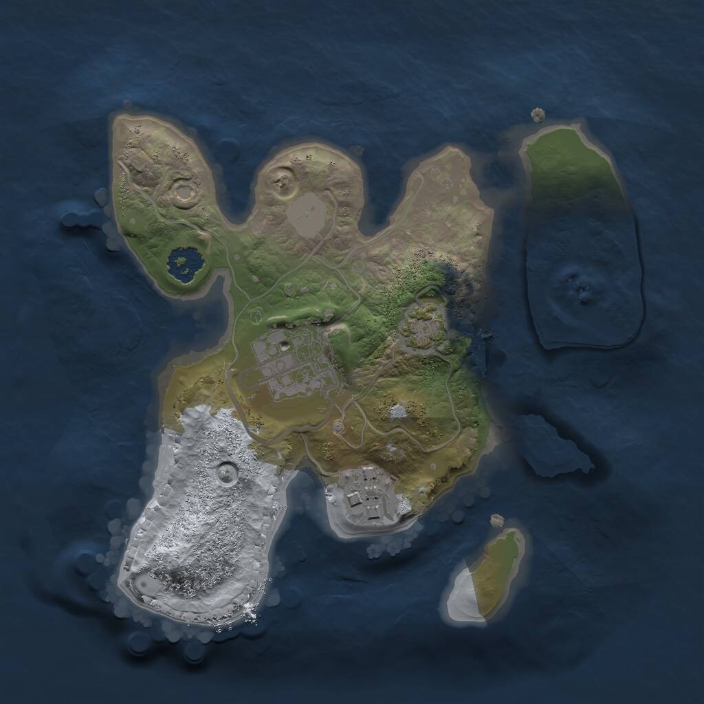 Rust Map: Procedural Map, Size: 2000, Seed: 958751173, 4 Monuments