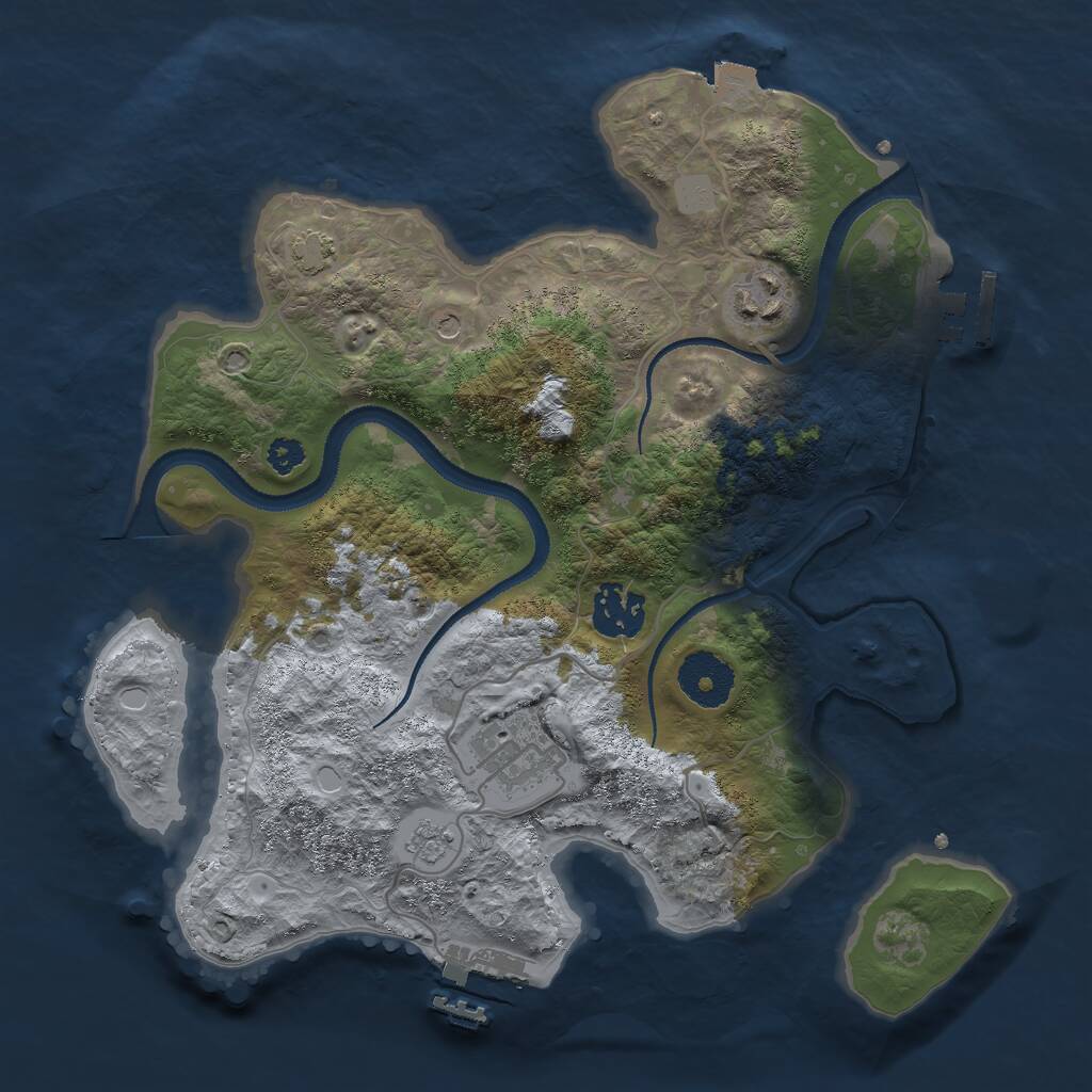 Rust Map: Procedural Map, Size: 3000, Seed: 1578908436, 9 Monuments