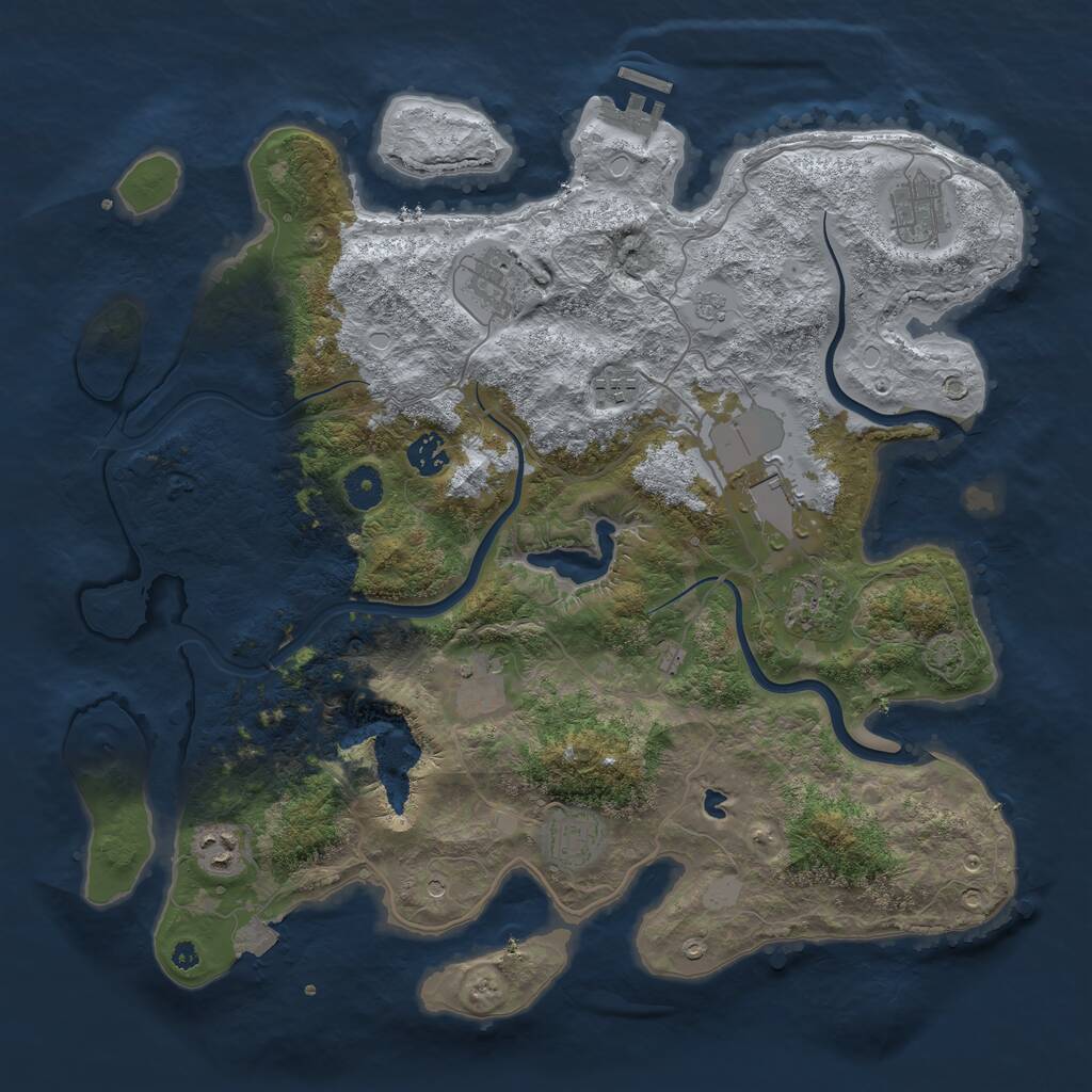 Rust Map: Procedural Map, Size: 4000, Seed: 2125339906, 14 Monuments
