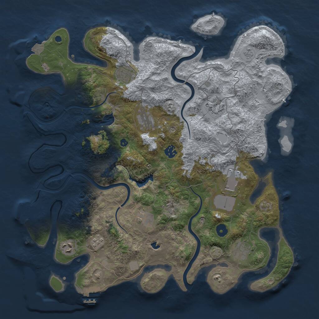 Rust Map: Procedural Map, Size: 4000, Seed: 699008273, 15 Monuments