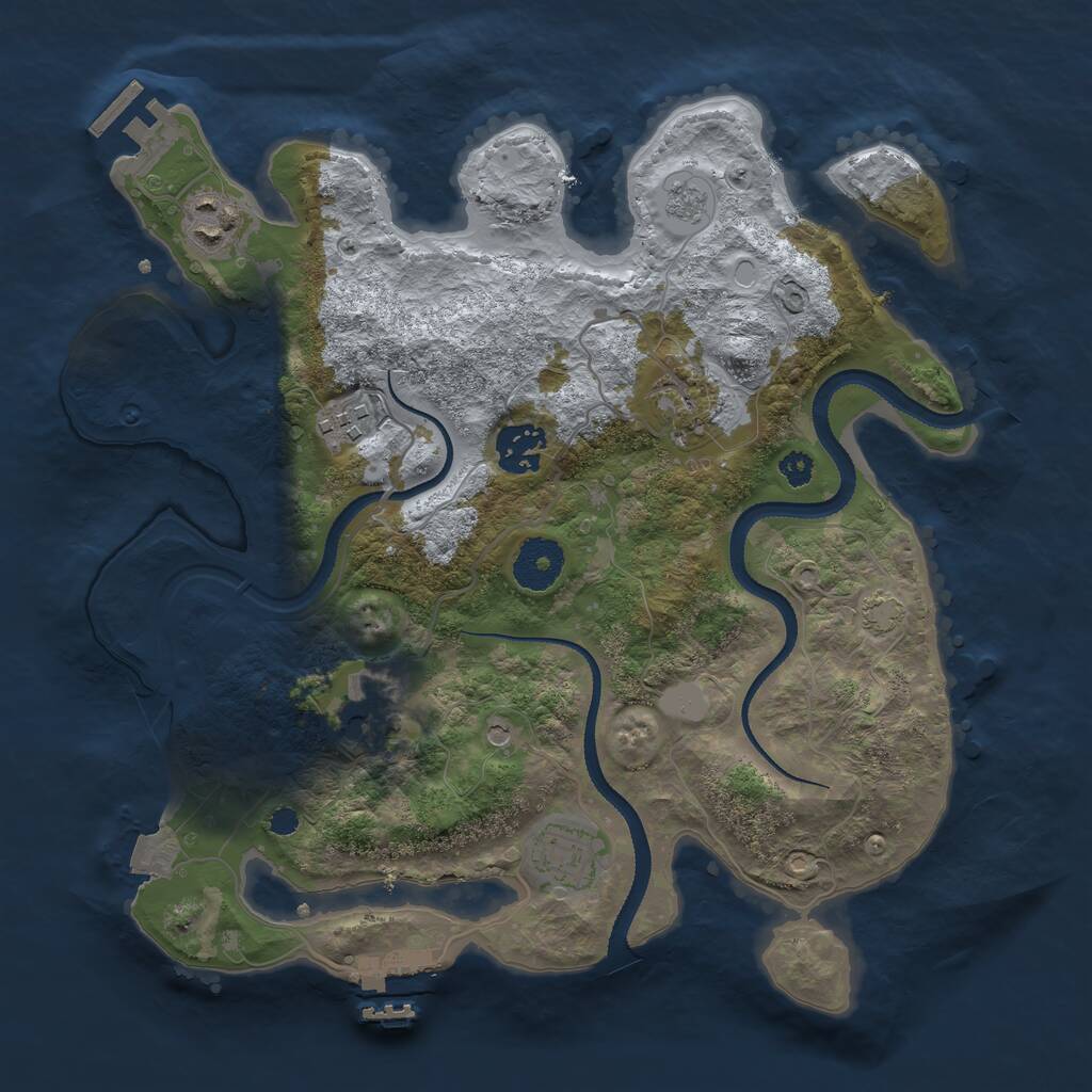 Rust Map: Procedural Map, Size: 3200, Seed: 422866714, 12 Monuments