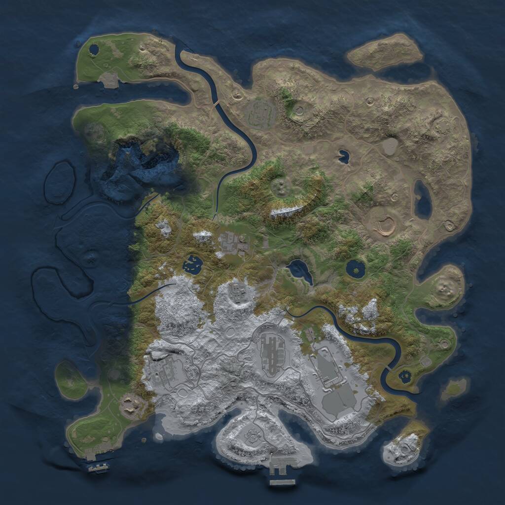 Rust Map: Procedural Map, Size: 4000, Seed: 1346198900, 15 Monuments