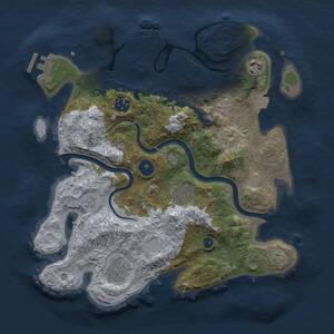Thumbnail Rust Map: Procedural Map, Size: 3250, Seed: 1559359528, 11 Monuments