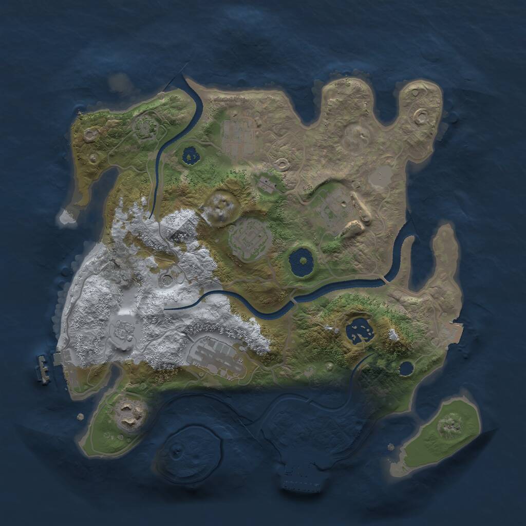 Rust Map: Procedural Map, Size: 3000, Seed: 97139, 12 Monuments
