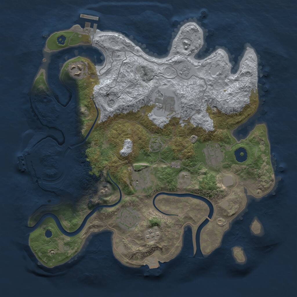 Rust Map: Procedural Map, Size: 3250, Seed: 36651, 12 Monuments