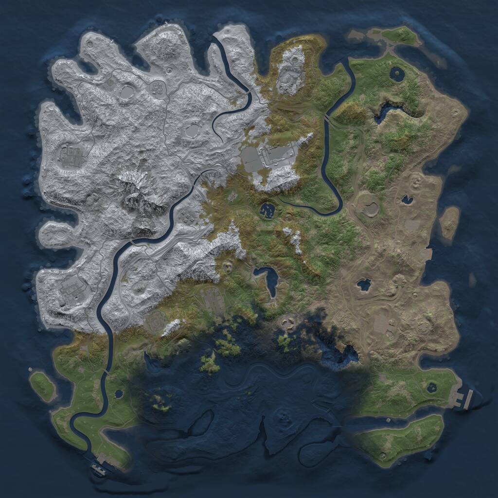 Rust Map: Procedural Map, Size: 5000, Seed: 257218271, 17 Monuments