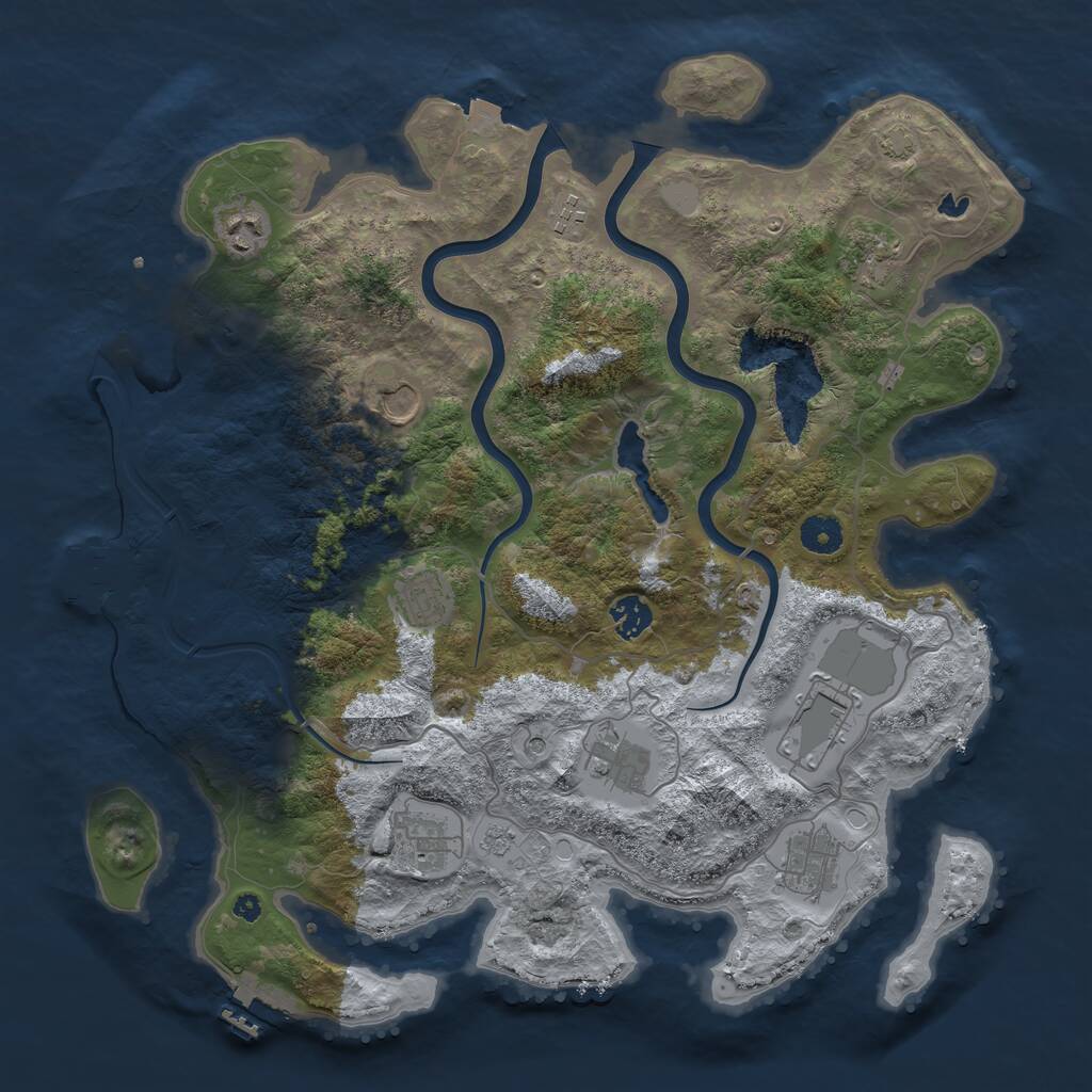 Rust Map: Procedural Map, Size: 4000, Seed: 1605199201, 16 Monuments