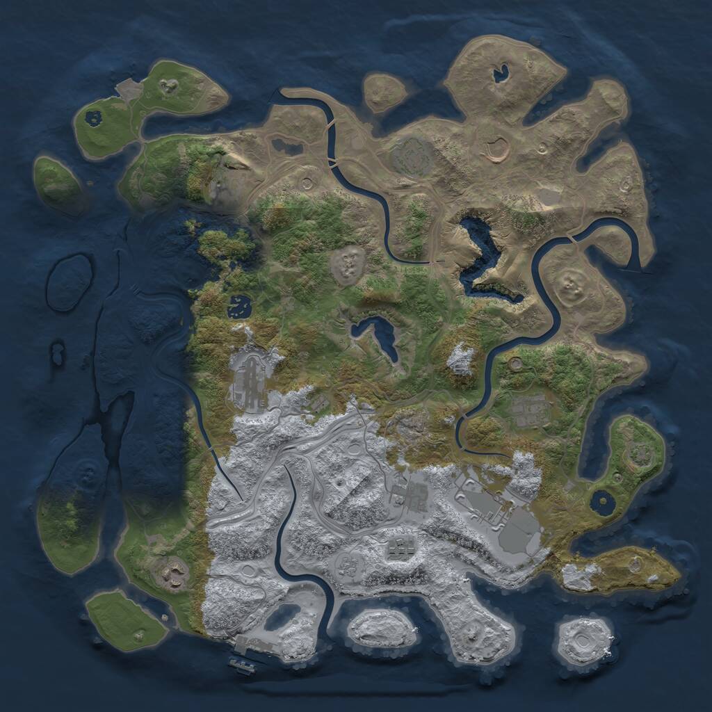 Rust Map: Procedural Map, Size: 4250, Seed: 10008, 15 Monuments