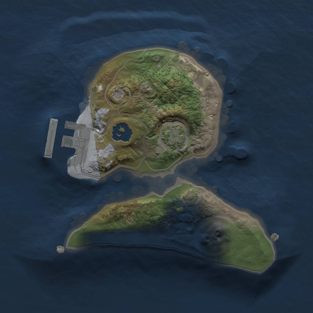 Rust Map: Procedural Map, Size: 1600, Seed: 1996657857, 3 Monuments