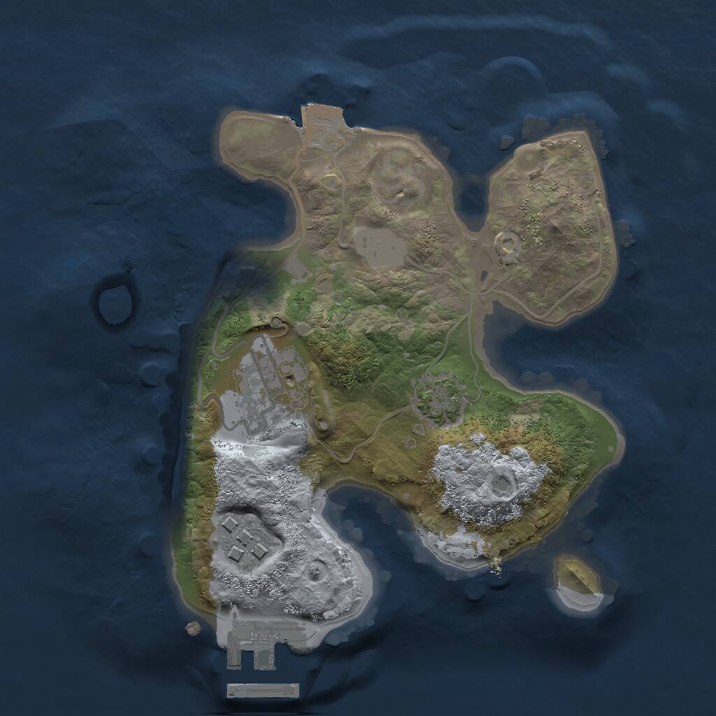 Rust Map: Procedural Map, Size: 2000, Seed: 10524112, 5 Monuments