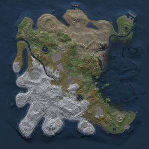Thumbnail Rust Map: Procedural Map, Size: 3750, Seed: 112233, 17 Monuments