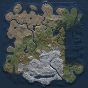 Thumbnail Rust Map: Procedural Map, Size: 4500, Seed: 1314788441, 16 Monuments