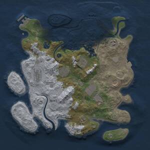 Thumbnail Rust Map: Procedural Map, Size: 3500, Seed: 1145834333, 15 Monuments