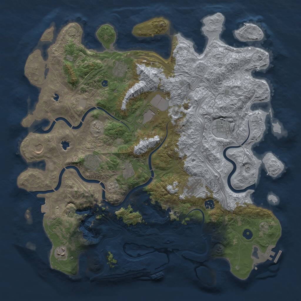 Rust Map: Procedural Map, Size: 4500, Seed: 183575581, 16 Monuments