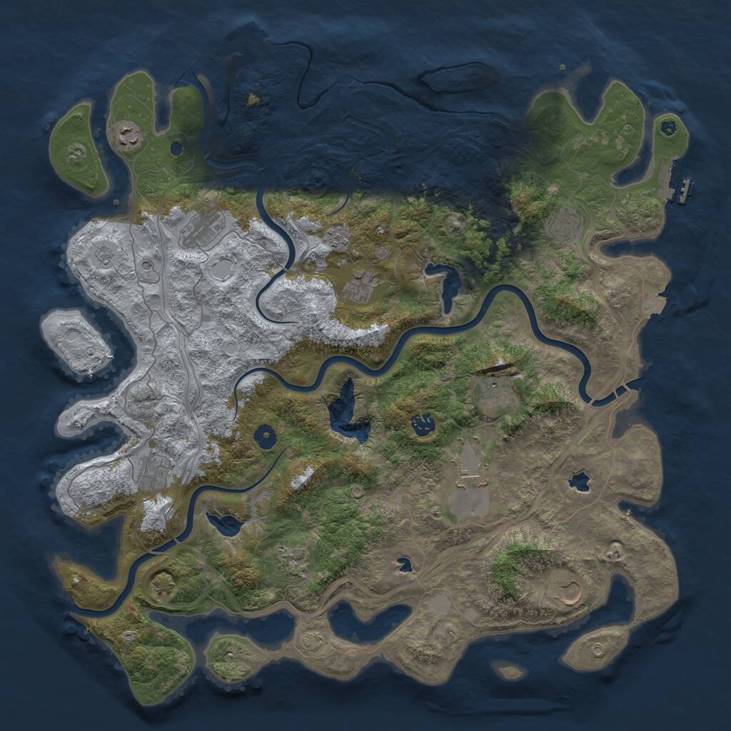 Rust Map: Procedural Map, Size: 4700, Seed: 2099613951, 17 Monuments