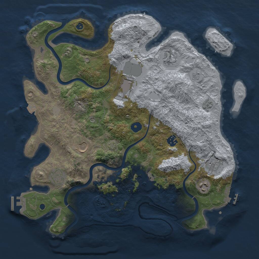 Rust Map: Procedural Map, Size: 3750, Seed: 1992, 15 Monuments