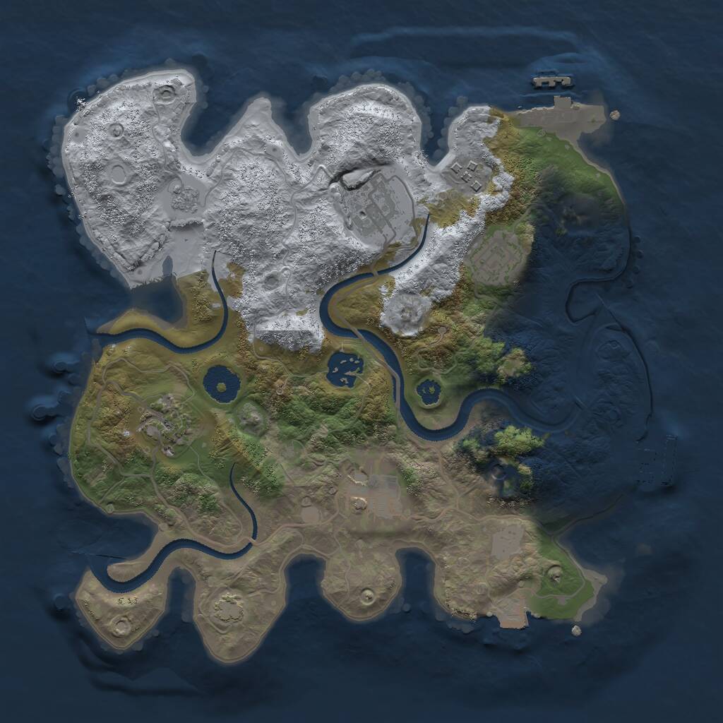 Rust Map: Procedural Map, Size: 3000, Seed: 3094165, 12 Monuments