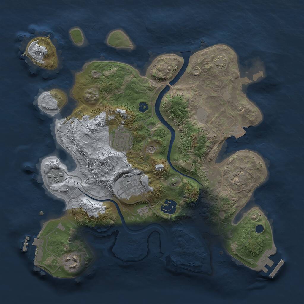 Rust Map: Procedural Map, Size: 3000, Seed: 265141, 10 Monuments