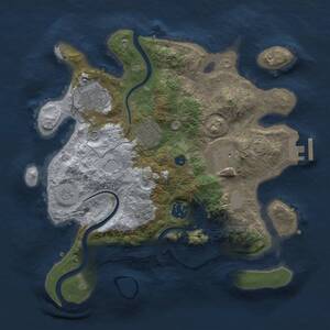 Thumbnail Rust Map: Procedural Map, Size: 3000, Seed: 21585, 10 Monuments