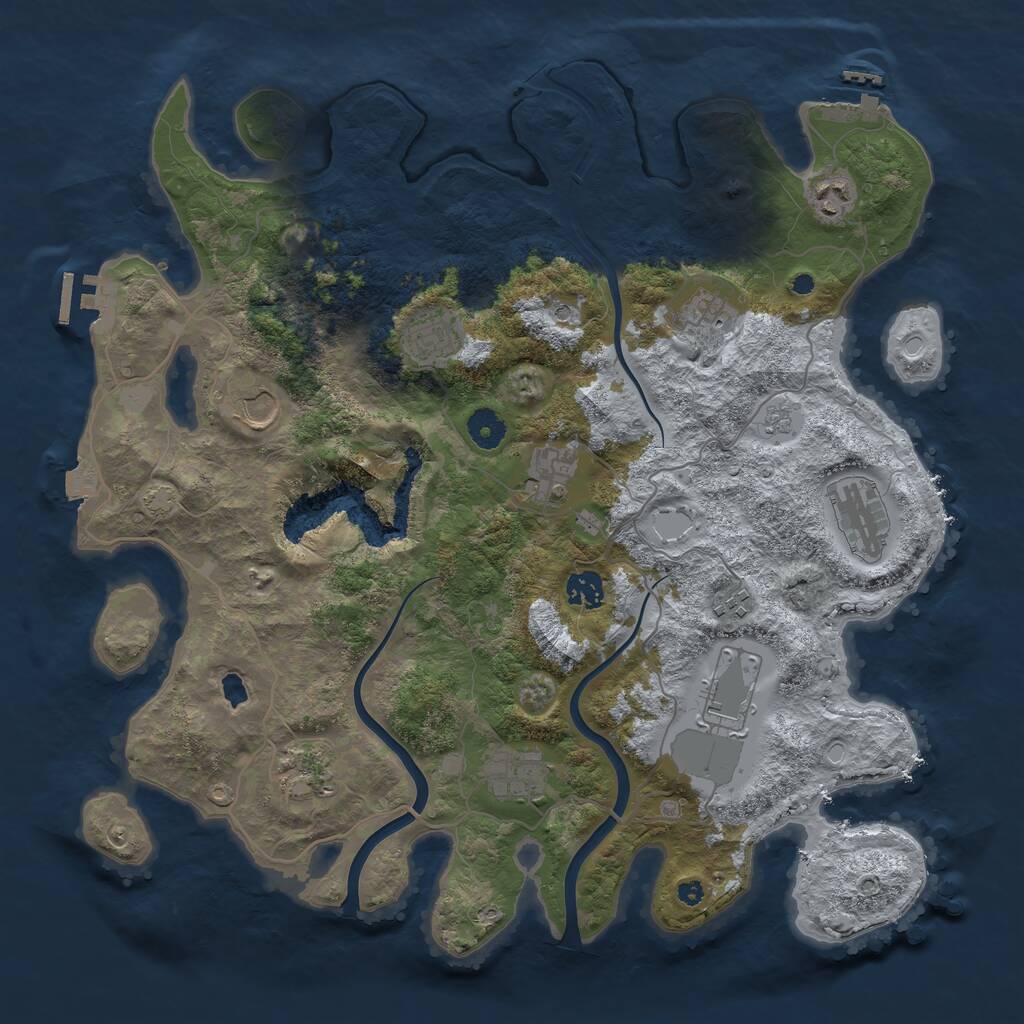 Rust Map: Procedural Map, Size: 4000, Seed: 1724322904, 17 Monuments