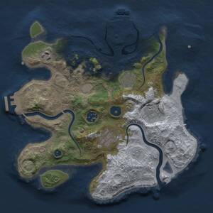 Thumbnail Rust Map: Procedural Map, Size: 3000, Seed: 48441, 12 Monuments