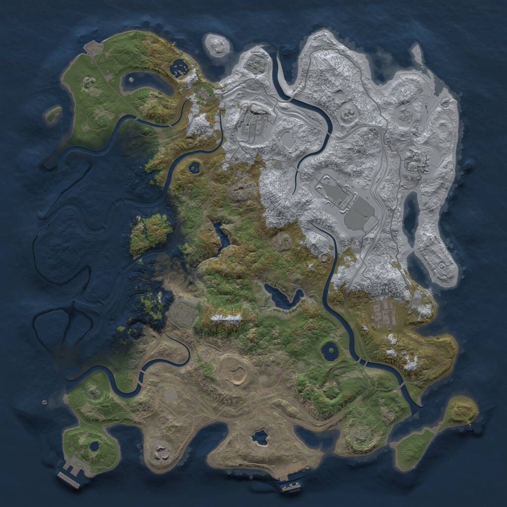 Rust Map: Procedural Map, Size: 4250, Seed: 28056, 15 Monuments