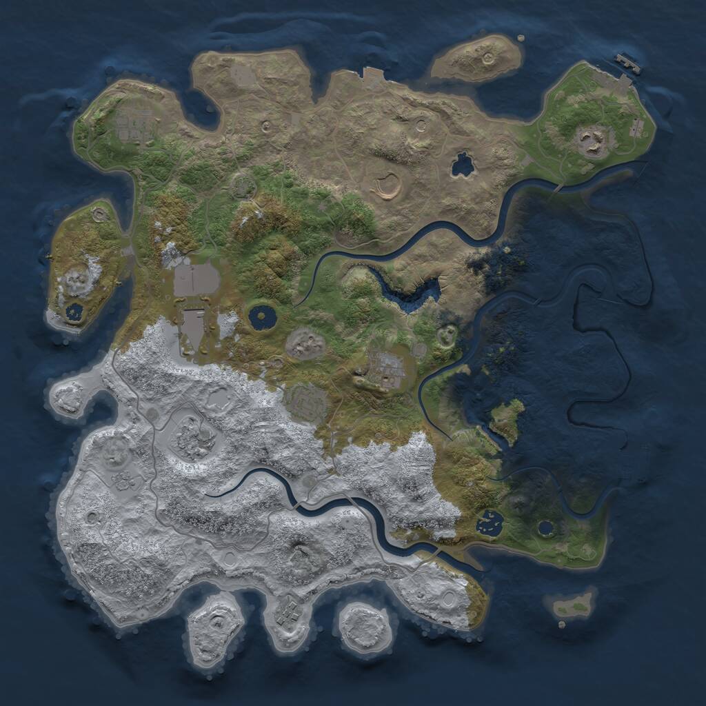 Rust Map: Procedural Map, Size: 4000, Seed: 85679541, 15 Monuments