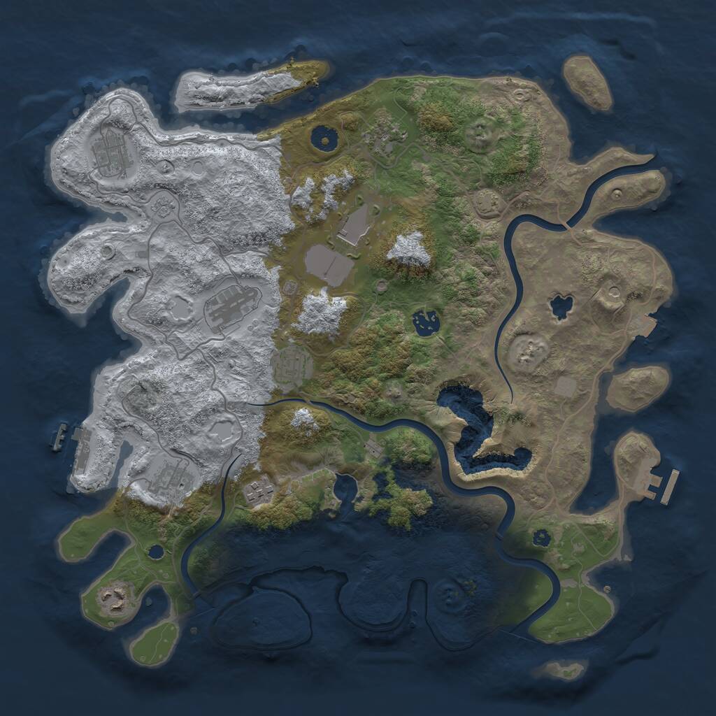 Rust Map: Procedural Map, Size: 4000, Seed: 813944412, 15 Monuments