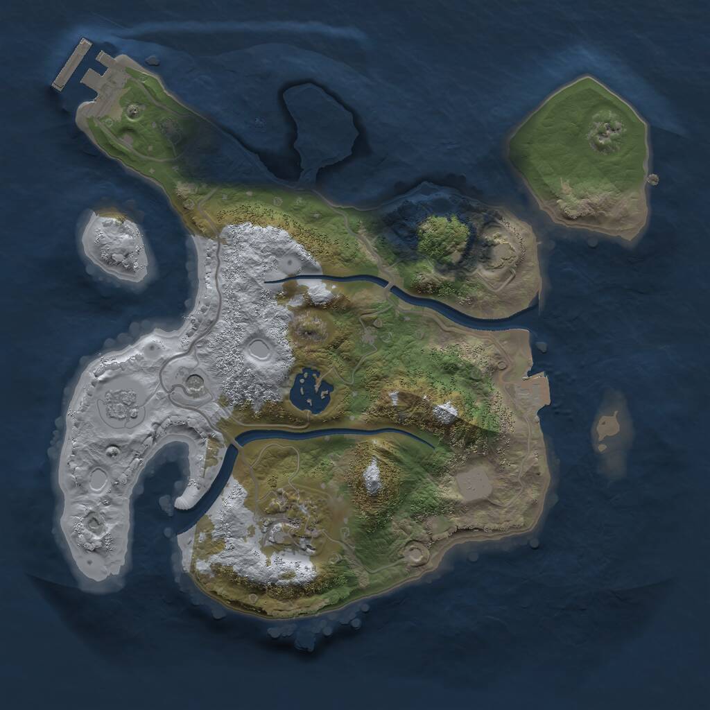 Rust Map: Procedural Map, Size: 2500, Seed: 375731289, 7 Monuments