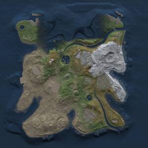 Thumbnail Rust Map: Procedural Map, Size: 2655, Seed: 100000, 10 Monuments