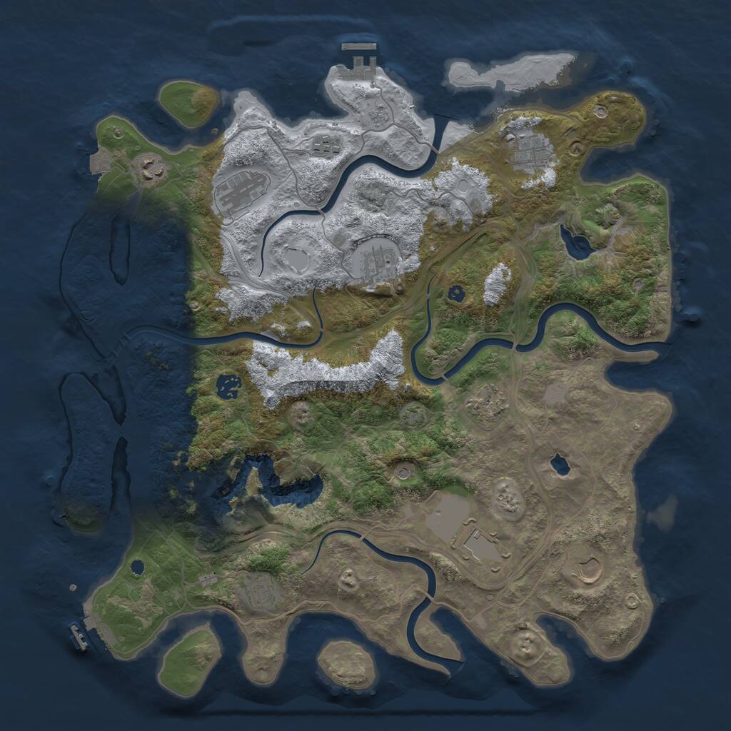 Rust Map: Procedural Map, Size: 4250, Seed: 975737, 16 Monuments