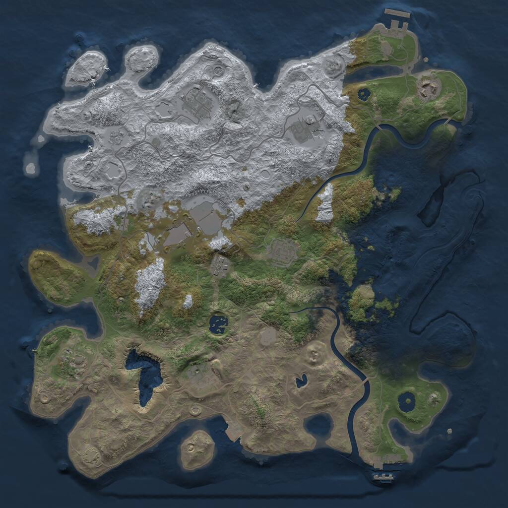 Rust Map: Procedural Map, Size: 4000, Seed: 13575581, 15 Monuments