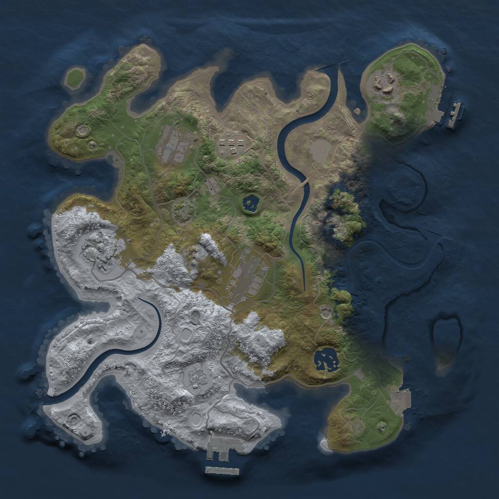 Rust Map: Procedural Map, Size: 3000, Seed: 871947851, 12 Monuments