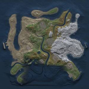 Thumbnail Rust Map: Procedural Map, Size: 3000, Seed: 1066307907, 11 Monuments