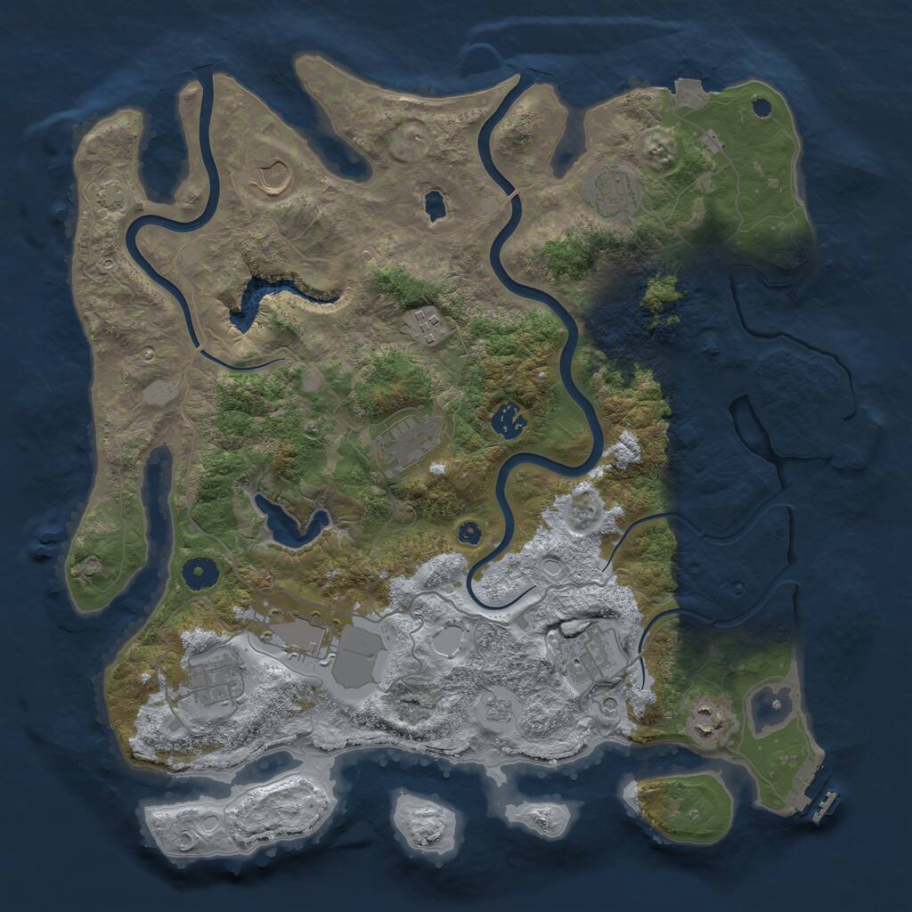 Rust Map: Procedural Map, Size: 4000, Seed: 41925623, 15 Monuments