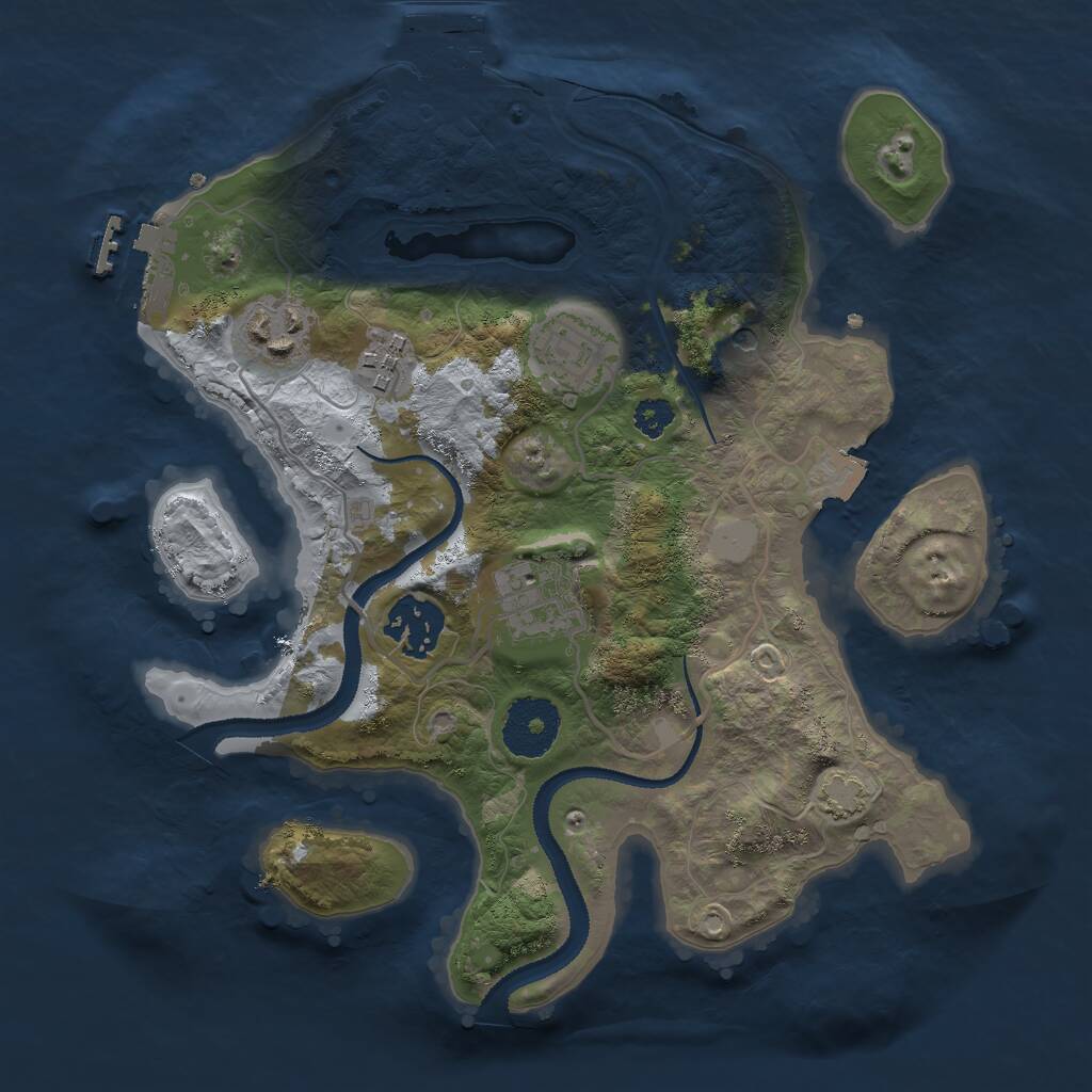 Rust Map: Procedural Map, Size: 2800, Seed: 1421323393, 10 Monuments