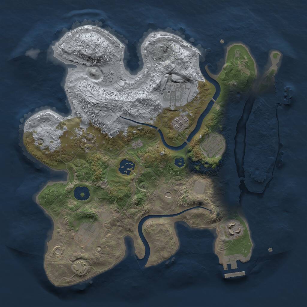Rust Map: Procedural Map, Size: 3000, Seed: 937395993, 13 Monuments
