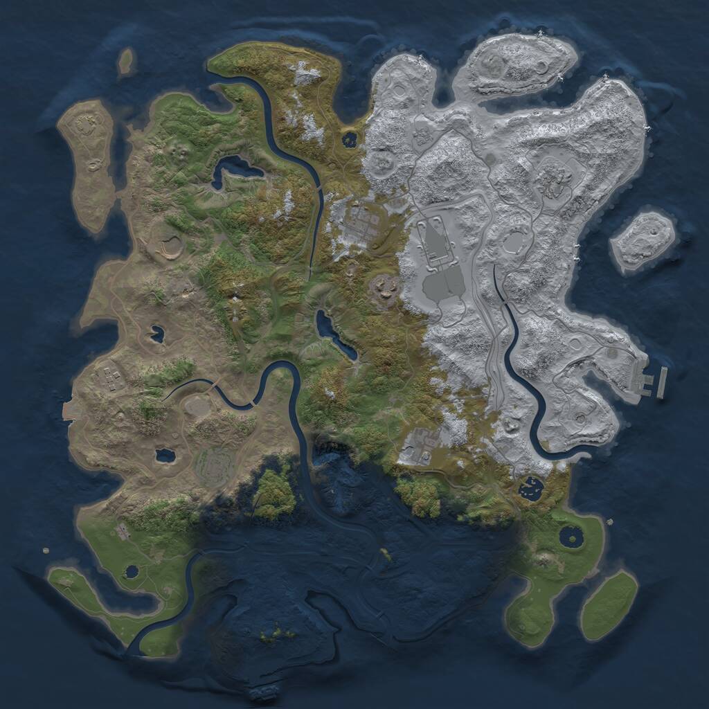 Rust Map: Procedural Map, Size: 4500, Seed: 1337119, 15 Monuments
