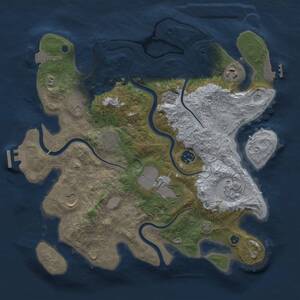 Thumbnail Rust Map: Procedural Map, Size: 3500, Seed: 1223515605, 14 Monuments
