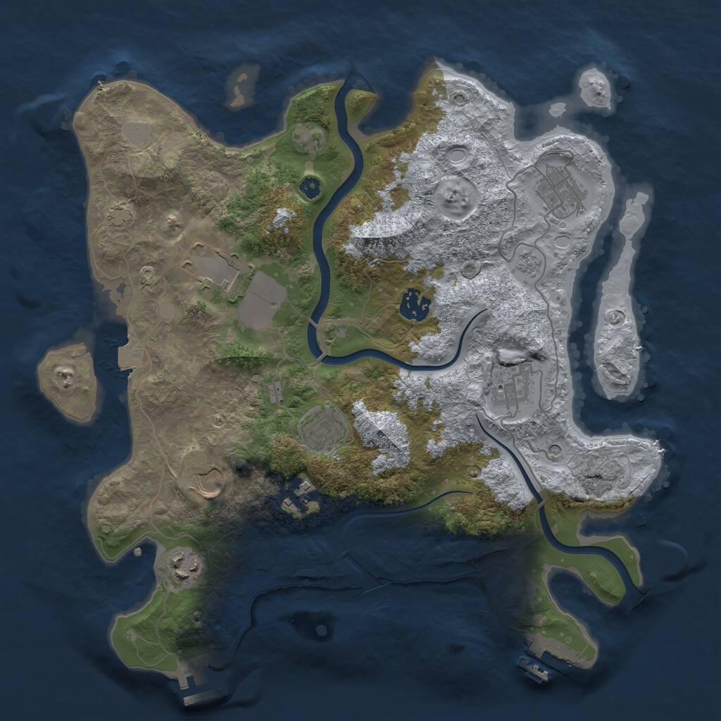 Rust Map: Procedural Map, Size: 3500, Seed: 1922912014, 14 Monuments
